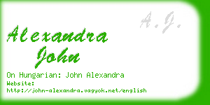 alexandra john business card